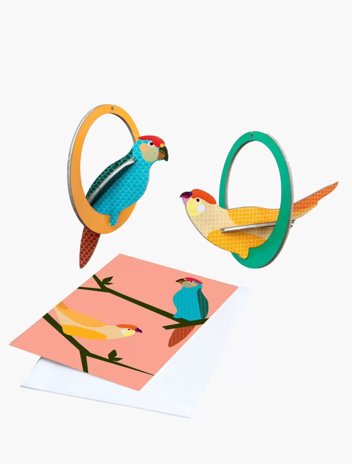 Sale Studio ROOF Pop Out Card, Swinging Parakeets